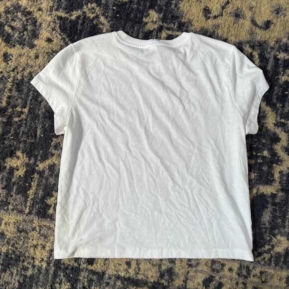 $45 SKIMS White Cotton Blend Short Sleeve Tee Size Medium - Picture 4 of 5